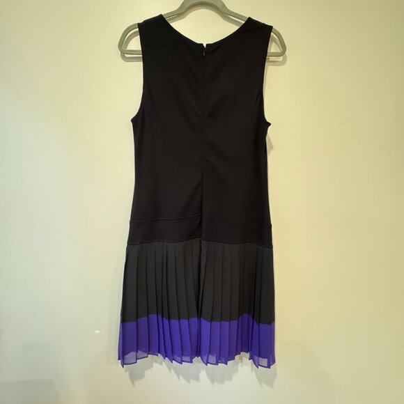 💜 LOFT Black & Purple Sleeveless Dress | Size 12 | Excellent Condition - Picture 3 of 6